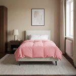 vidaXL Duvet complet toute l'année Rose 135 x 220 cm Microfibre