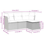 vidaXL Salon de jardin avec coussins 4 Pièces beige résine tressée