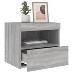 vidaXL Tables de chevet avec lumières LED 2 Pièces sonoma gris 50x40x45cm
