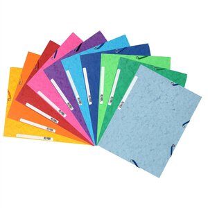 Chemise 3 rabats à élastiques Carte 400g - A4 - Coloris Aléatoire EXACOMPTA