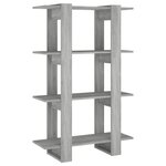 vidaXL Bibliothèque/Séparateur de pièce Sonoma gris 80x30x123 5 cm