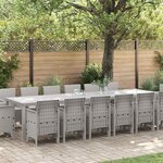vidaXL Ensemble de salle à manger pour jardin 15 Pièces Gris clair