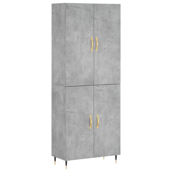 vidaXL Buffet haut Gris béton 69 5x34x180 cm Bois d'ingénierie