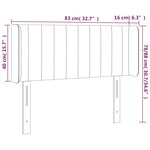 vidaXL Tête de lit à LED Gris foncé 83x16x78/88 cm Velours
