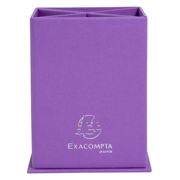 Pot À Crayons Carré 4 Compartiments Carton Teksto - Violet - X 8 - Exacompta