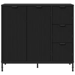 vidaXL Buffet avec tiroir Noir 89 5 x 33 x 82 cm Bois d'ingénierie
