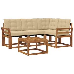 vidaXL Ensemble de canapés d'extérieur 5 pc Naturel et Beige