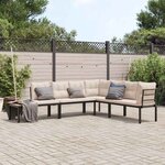 vidaXL Ensemble de banc de jardin avec coussins 4 Pièces noir