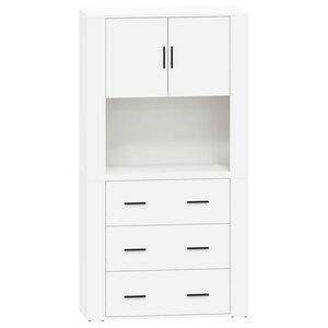 vidaXL Buffet haut Blanc Bois d'ingénierie