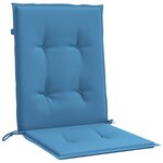 vidaXL Coussins de chaise à dossier bas lot de 4 bleu mélangé tissu