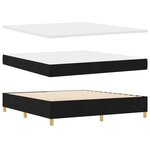 vidaXL Lit à ressorts avec tête de lit Noir 200 x 180 cm tissu