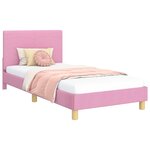 vidaXL Cadre de lit pour enfants avec tête de lit Rose 90 x 190 cm
