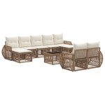 vidaXL Ensemble de canapé de jardin 10 Pièces Beige et blanc crème