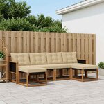 vidaXL Ensemble de canapés d'extérieur 6 Pièces Naturel et Beige