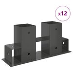 Aide à l'empilement de bois de chauffage 12 Pièces Anthracite Acier