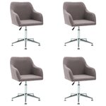 vidaXL Chaises pivotantes à manger lot de 4 taupe tissu