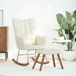 vidaXL Chaise à bascule avec repose-pied crème velours