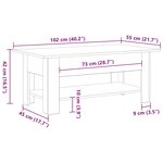 vidaXL Table basse Chêne noir 102 x 55 x 42 cm Bois d'ingénierie