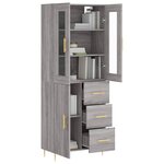 vidaXL Buffet haut Sonoma gris 69 5x34x180 cm Bois d'ingénierie