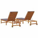 vidaXL Transat 3 Pièces Marron Bois d'Acacia Massif