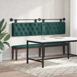 vidaXL Tête de lit suspendue Avec lumière LED Vert foncé Tissu