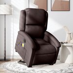 vidaXL Fauteuil inclinable de massage électrique Marron foncé Tissu