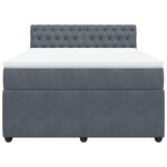 vidaXL Sommier à lattes de lit et matelas Gris foncé 160x200cm Velours