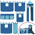 vidaXL Lit superposé sans matelas avec toboggan et rideaux 90x190 cm
