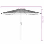 vidaXL Parasol de jardin avec mât en acier bleu 324x324x247 cm