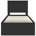 vidaXL Cadre de lit avec tête de lit Noir 75 x 190 cm Pin massif