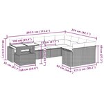 vidaXL Salon de jardin avec coussins 10 Pièces gris clair résine tressée
