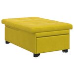 vidaXL Canapé-lit 3-en-1 avec design tirant en velours jaune