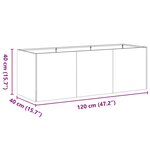 vidaXL Jardinière rouillé 120x40x40 cm acier inoxydable