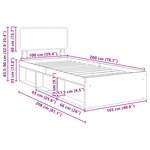 vidaXL Cadre de lit avec tête de lit Blanc 100 x 200 cm Pin massif