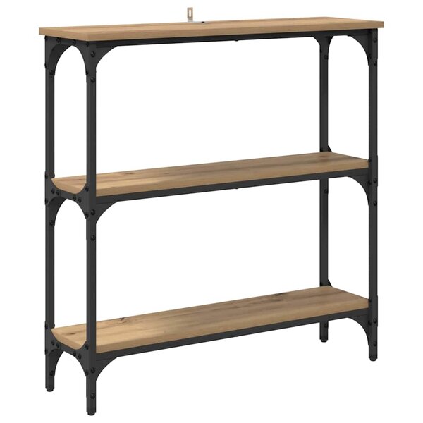 vidaXL Table console avec étagère chêne artisanal 75 x 22.5 x 75 cm