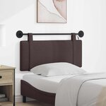 vidaXL Tête de lit suspendue Marron foncé Tissu