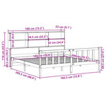vidaXL Lit bibliothèque sans matelas 180x200 cm bois massif de pin