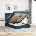 VidaXL Cadre de lit ottoman avec matelas bleu 140x190 cm tissu