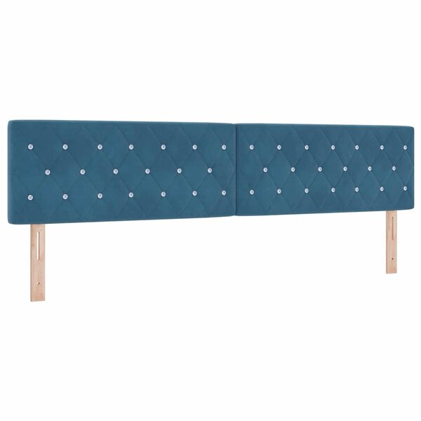 vidaXL Tête de Lit en Velours Argyle Bleu foncé 200 cm Velours