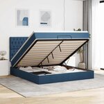 VidaXL Cadre de lit ottoman avec matelas bleu 180x200 cm tissu