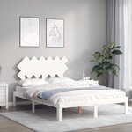 vidaXL Cadre de lit sans matelas blanc 120x200 cm bois de pin massif