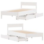vidaXL Cadre de lit sans matelas blanc 100x200 cm bois de pin massif