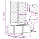 vidaXL Pots de jardin Gris 80 x 40 x 142 cm Acier