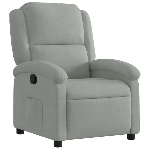vidaXL Fauteuil inclinable en velours gris clair