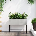 vidaXL Bac de jardin surélevé Argent 60 x 26 x 45 cm Acier inoxydable
