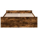 vidaXL Cadre de lit avec tiroirs sans matelas chêne fumé 120x200 cm