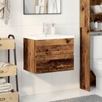 vidaXL Armoire lavabo avec bassin intégré vieux bois