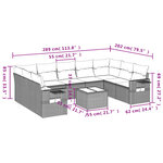 vidaXL Salon de jardin 10 Pièces avec coussins noir résine tressée