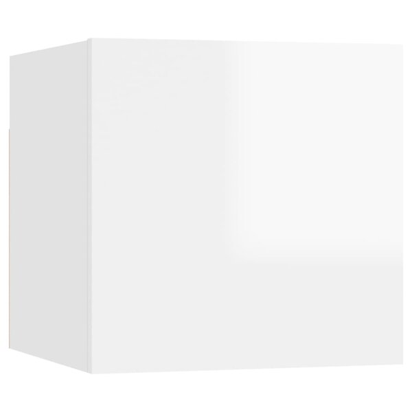 vidaXL Table de chevet Blanc brillant 30 5x30x30 cm Bois d'ingénierie