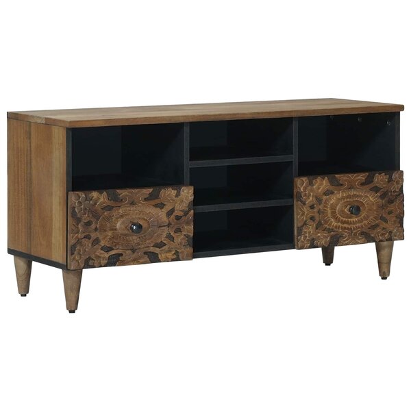 vidaXL Meuble TV Marron 100 x 33 5 x 46 cm Bois de mangue massif